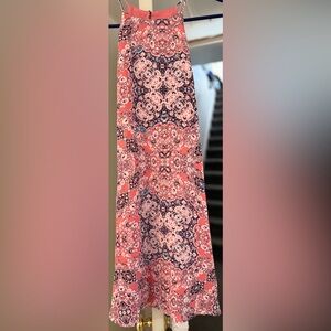 Decree Coral and Black Patterned Dress